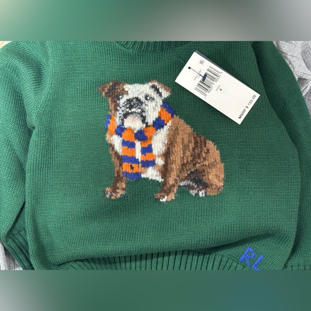 NWT Ralph Lauren Dog Intarsia Sweater SIZE 4 - Picture 6 of 7